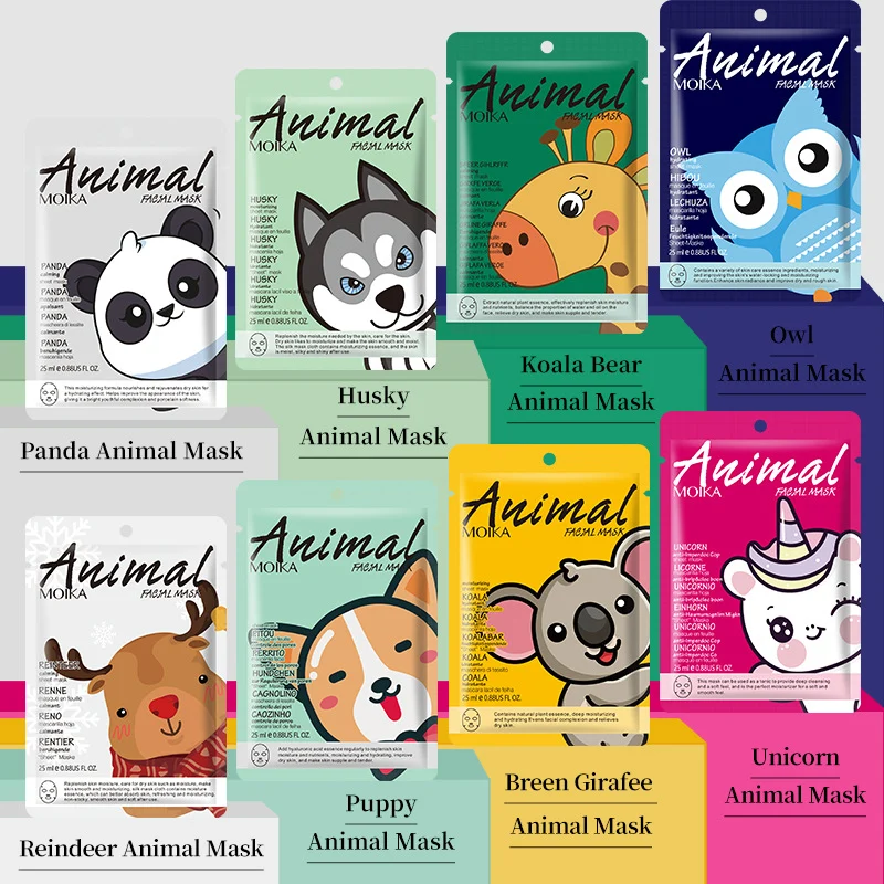 cartoon-animal-face-masks-spu746064659391-1 MOIKA Animal Face Mask Set - Hydrating Cartoon Masks with Hyaluronic Acid