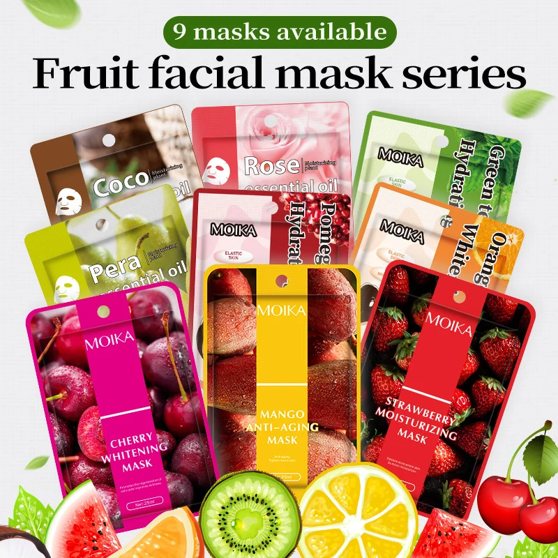 fruit-facial-mask-set-spu661571008648-1 MOIKA Fruit Facial Mask Set - 9 Hydrating Moisturizing Brightening Masks