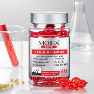 MOIKA Hair Vitamin Serum Capsules 40ml with Moroccan Oil for Damaged Hair Repair