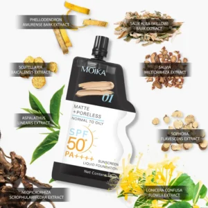 MOIKA SPF50 PA++++ Liquid Foundation Sunscreen Oil Control Matte Concealer