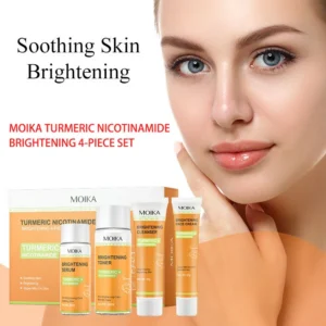 MOIKA Turmeric & Niacinamide Brightening 4-Piece Skincare Set for Soothing & Hydrating Skin